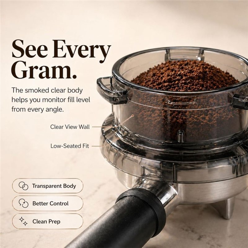 Breville Espresso Barista Touch - Aktion! Twist-Lock-Siebträgertrichter 54 mm, Dosiertrichter für